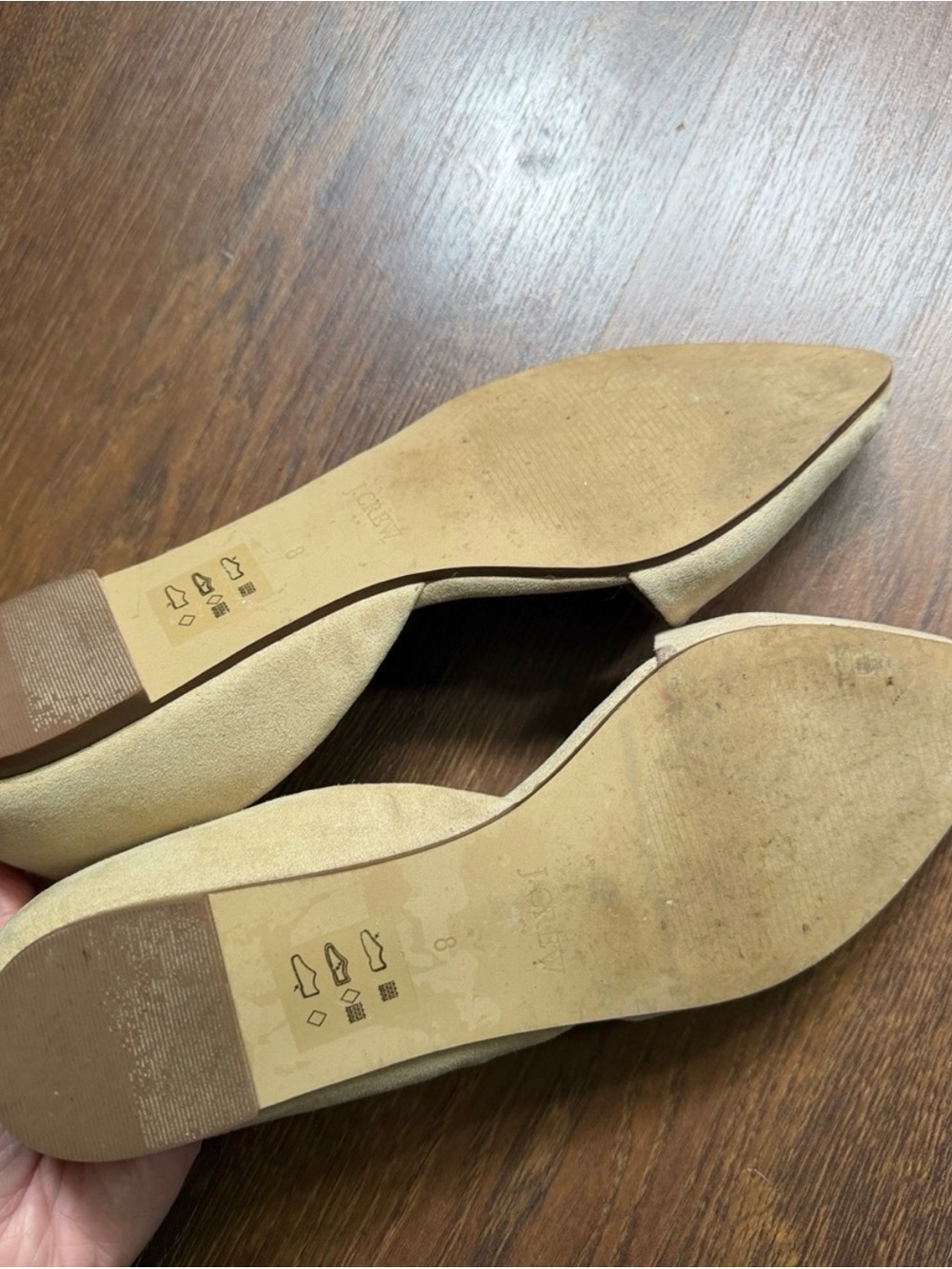 J. Crew Suede Pointed D'Orsay Flats in beige/ Taupe - Picture 3 of 3
